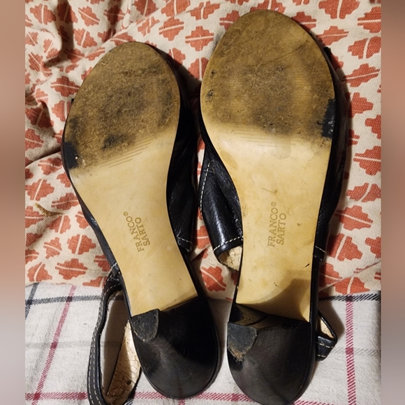 Designer Black Peep Toed Sling Back Heels Size 11 - Picture 5 of 5